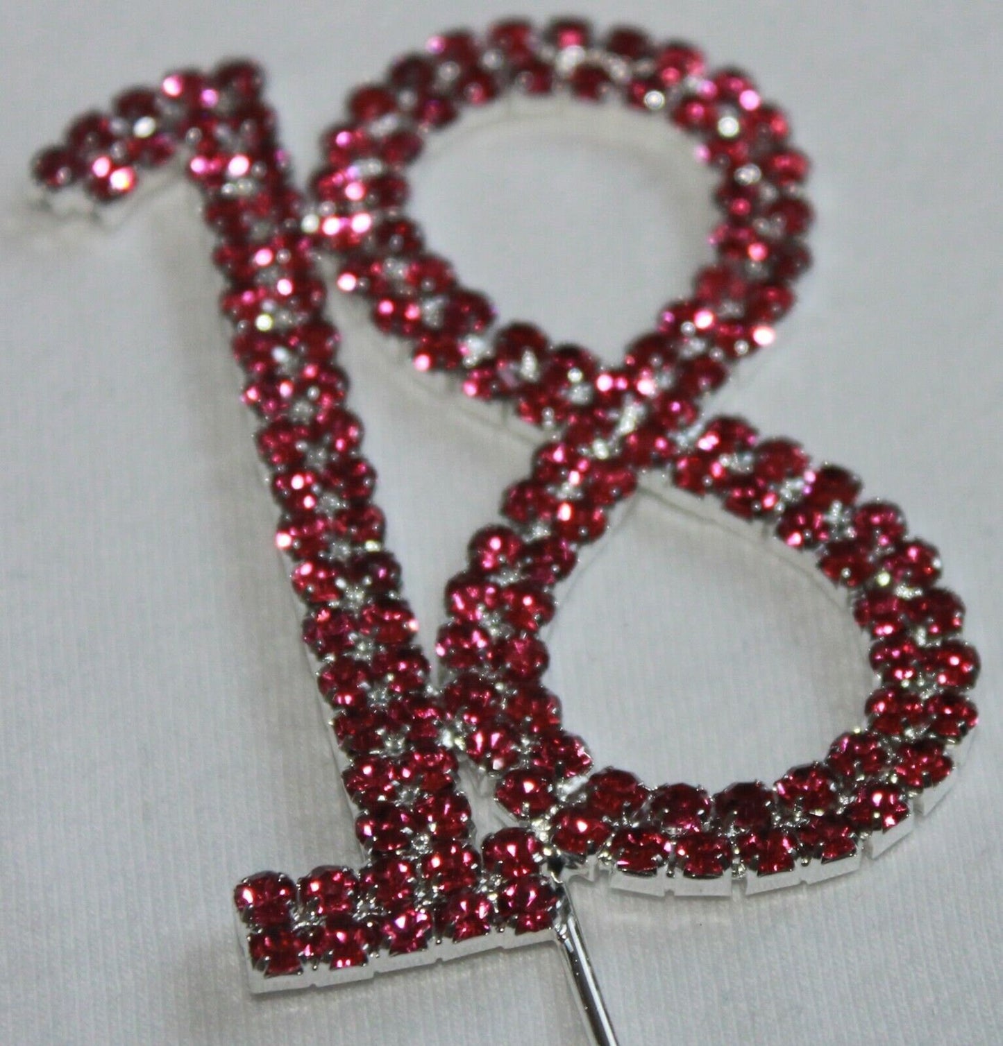 Pink Number 18 Cake Pick Topper Decoration 18th Diamante Sparkly Keechi & co.