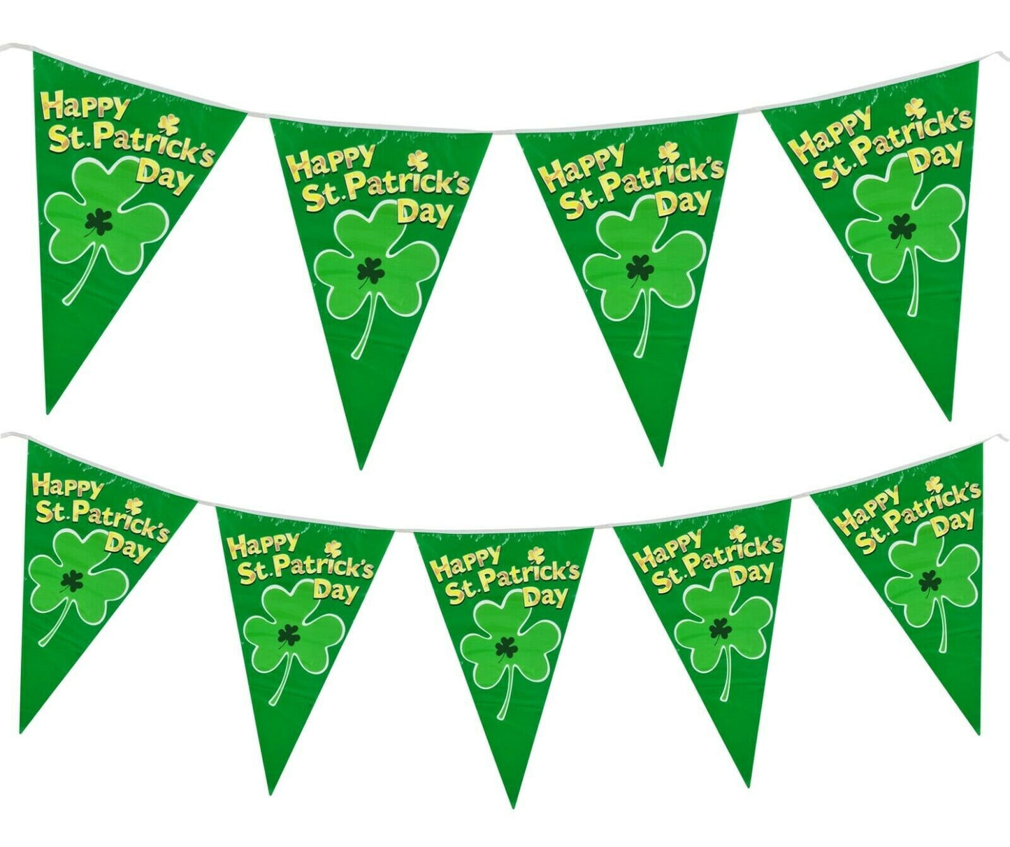 St Patricks Day XL Bunting Large Banner 12ft Long 18"x12" Flag Giant Party Flags Keechi & co.