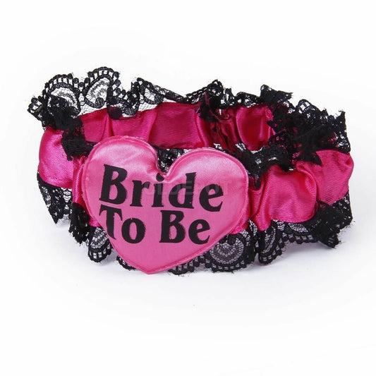 Bride To Be Garter Hot Pink With Lace Hen Night Party Accessories Hen party Keechi & co.