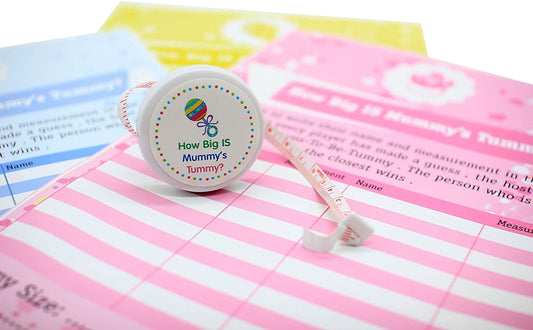 baby shower party games Measure Mummy's Tummy Baby 24 Player Game With Tape With To Measure Baby Girl Pregnancy Fun Make your Family Happy Keechi & co.