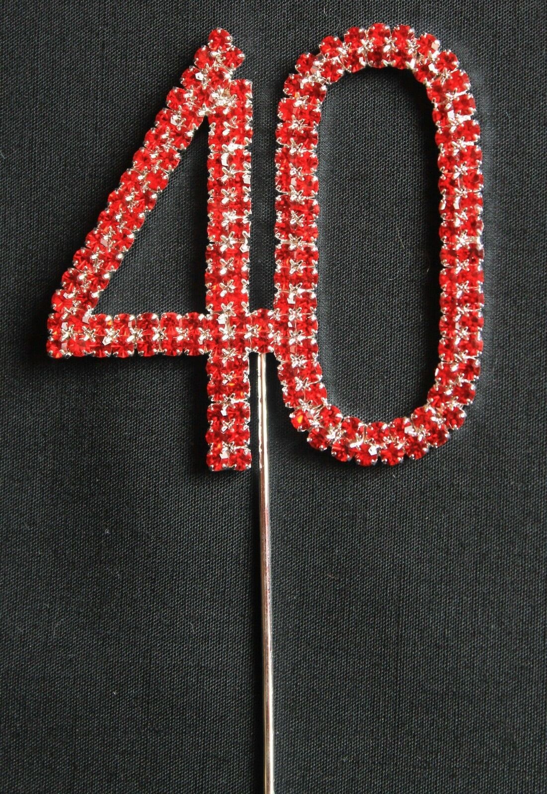 Ruby wedding anniversary cake pick topper  decoration 40th diamanté sparkly Keechi & co.