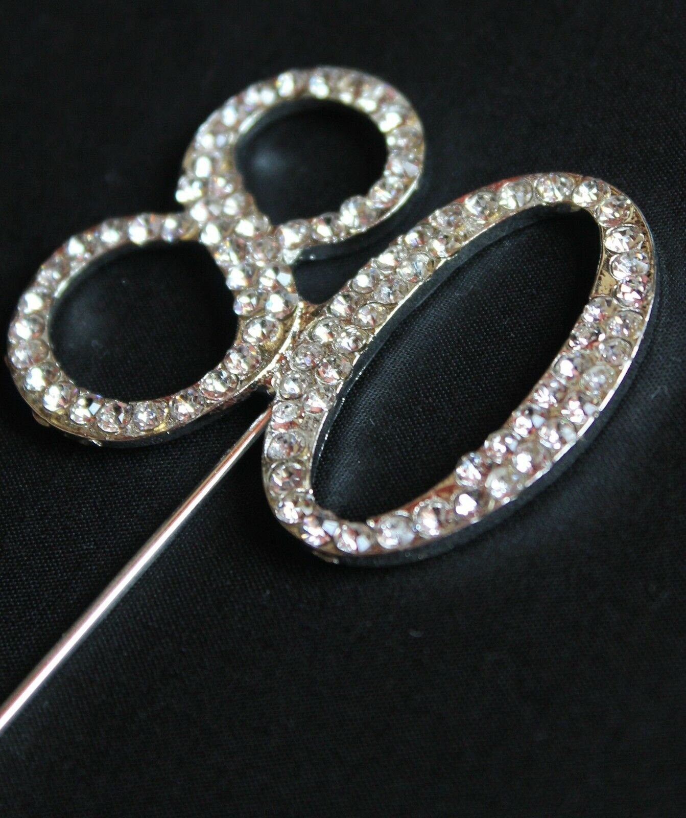 Silver Number 80 Cake Pick Topper Decoration 80th Diamante Sparkly Keechi & co.