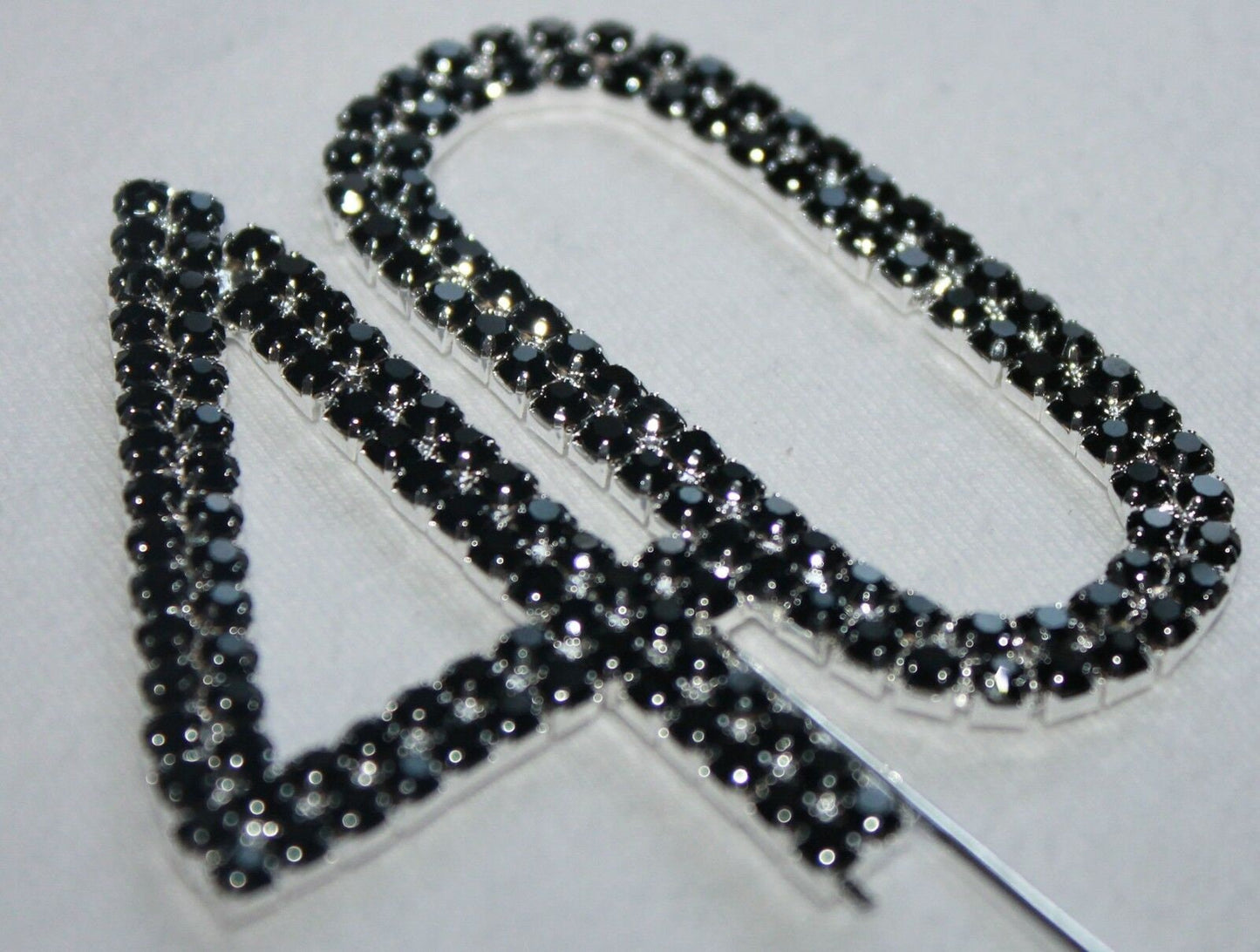 Black Number 40 Cake Pick Topper Decoration 40th Diamante Sparkly Keechi & co.
