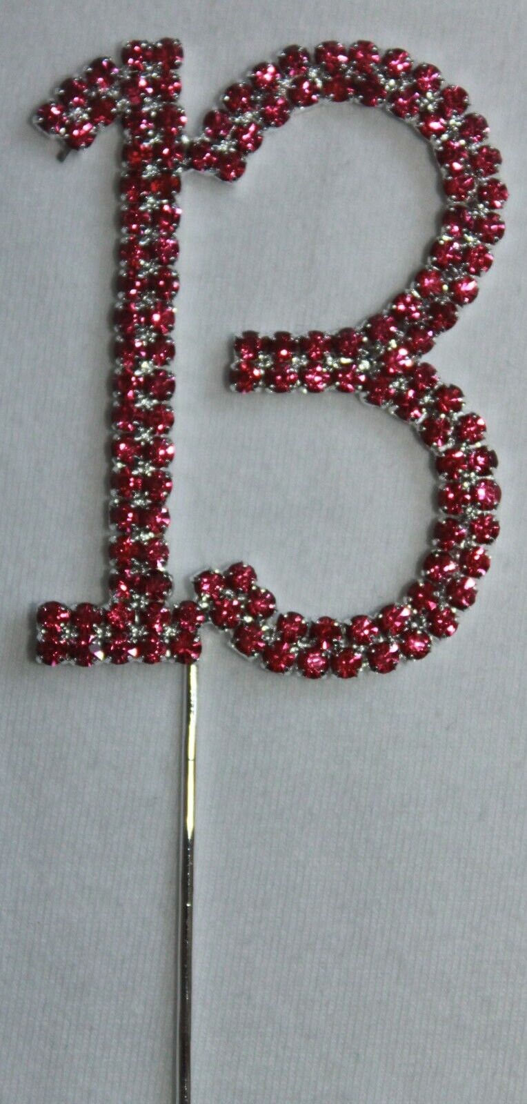 Pink Number 13 Cake Pick Topper Decoration 13th Diamante Sparkly Keechi & co.