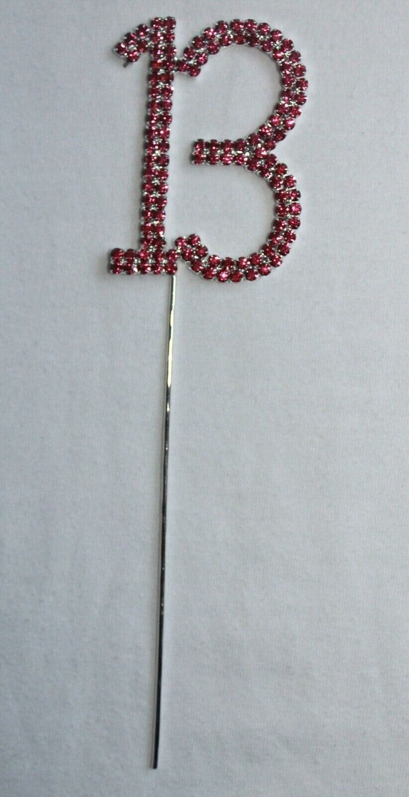 Pink Number 13 Cake Pick Topper Decoration 13th Diamante Sparkly Keechi & co.