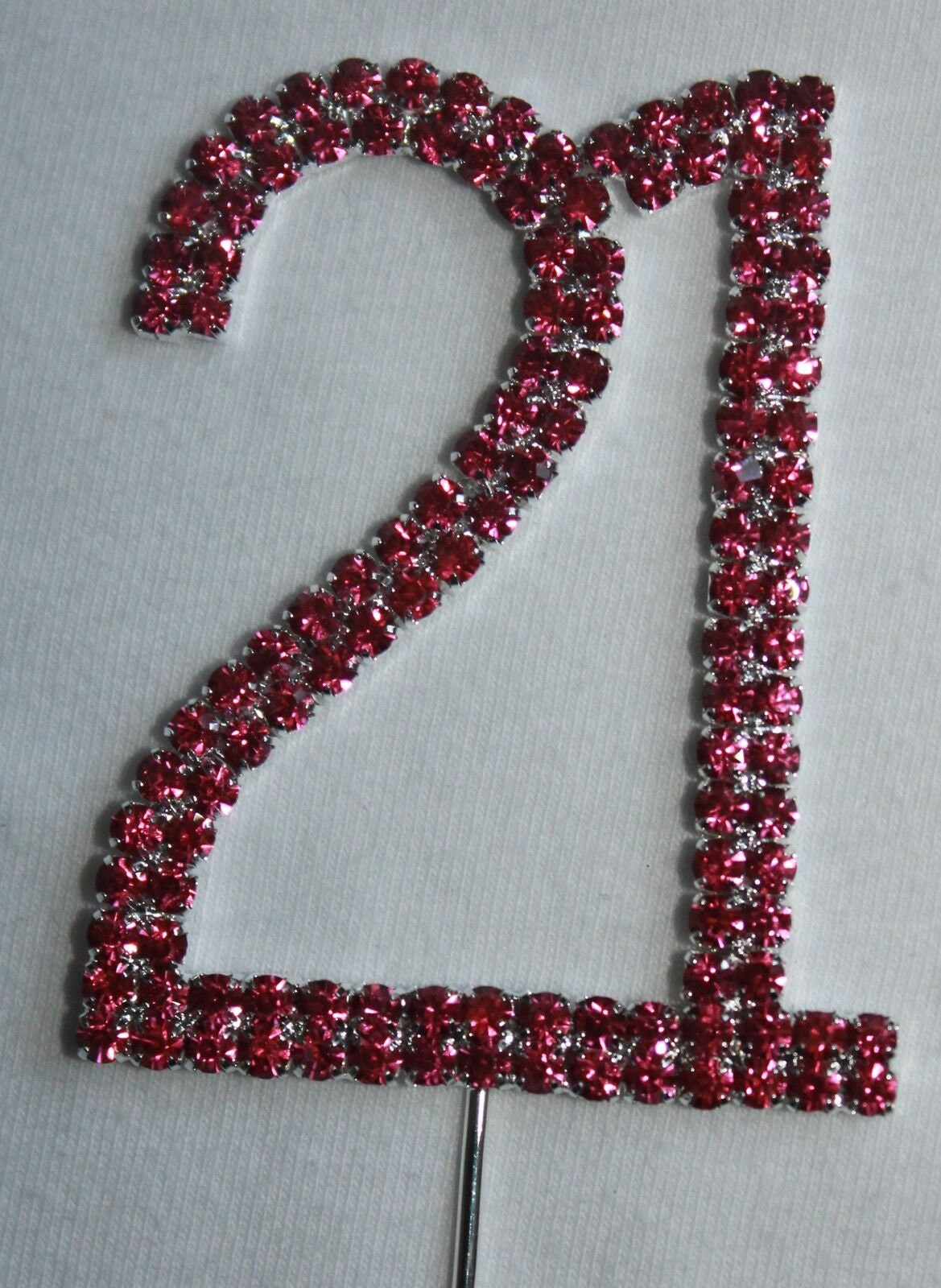 Pink Number 21 Cake Pick Topper Decoration 21st Diamante Sparkly Keechi & co.