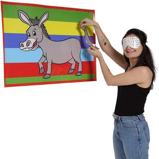 pin the tail on the donkey A1 large size kids adult classic party game old school game vintage classics with tail stickers 12 to 40 player Keechi & co.