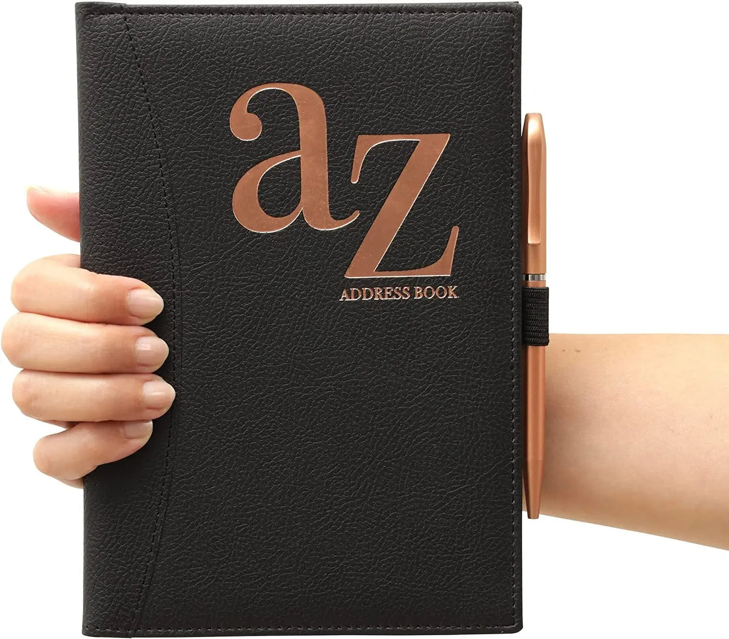 A to Z Telephone Address Book A-Z Index Hard Back Cover with Pen A5 Address Book Home Office Work (black pink Design with pen A5  size Keechi & co.