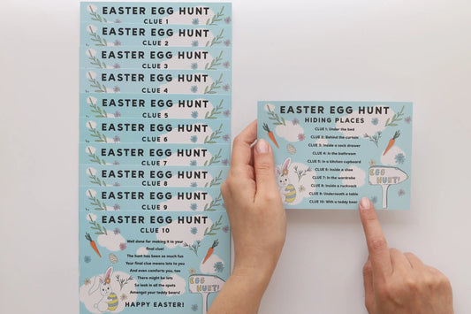 Easter Egg Hunt Indoor Clues Games Bag Basket Ideas Party Trail Set 10 Cards Keechi & co.
