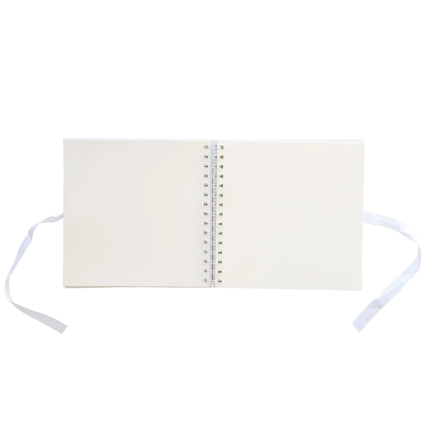 8" 6 " Square Kraft Paper Scrapbook Photo Album Book Spiral Bound Ribbon Tie white Keechi & co.