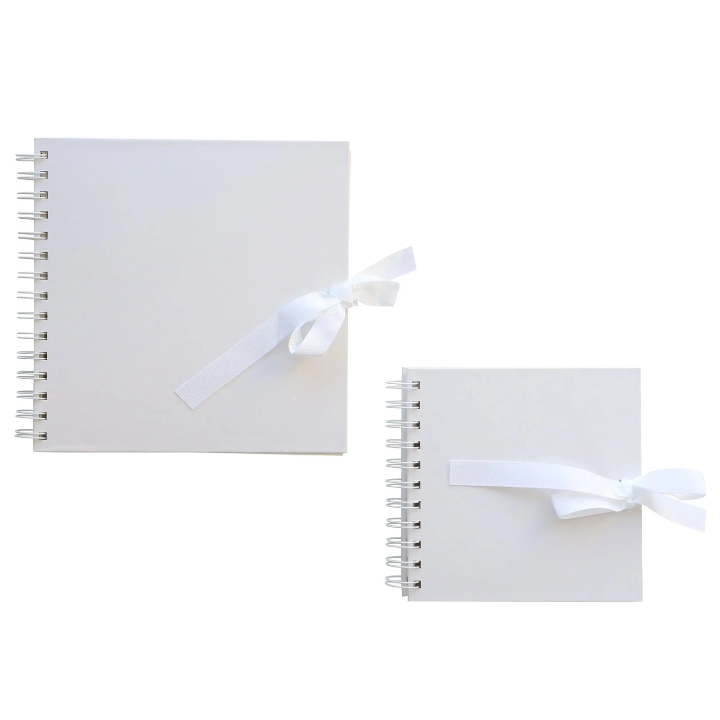 8" 6 " Square Kraft Paper Scrapbook Photo Album Book Spiral Bound Ribbon Tie white Keechi & co.