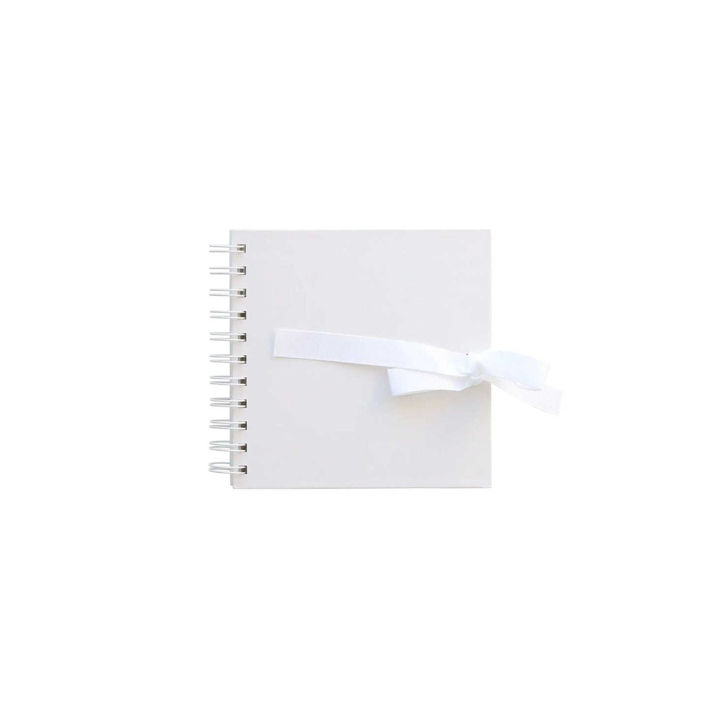 8" 6 " Square Kraft Paper Scrapbook Photo Album Book Spiral Bound Ribbon Tie white Keechi & co.