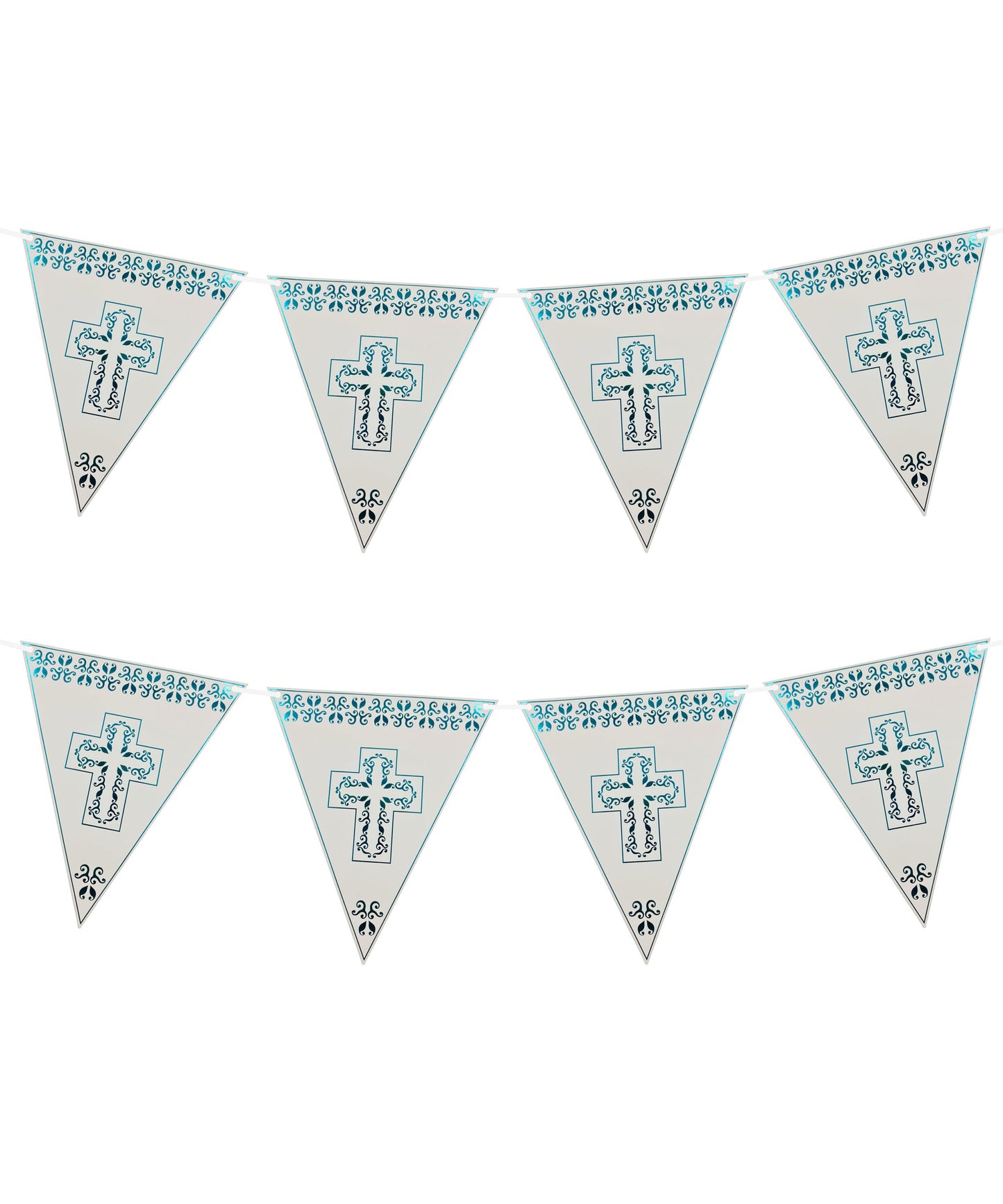 First Holy Cross Communion Bunting  8 Flag pink gold silver blue rose gold Garland Party ware Banner Decorations Keechi & co.