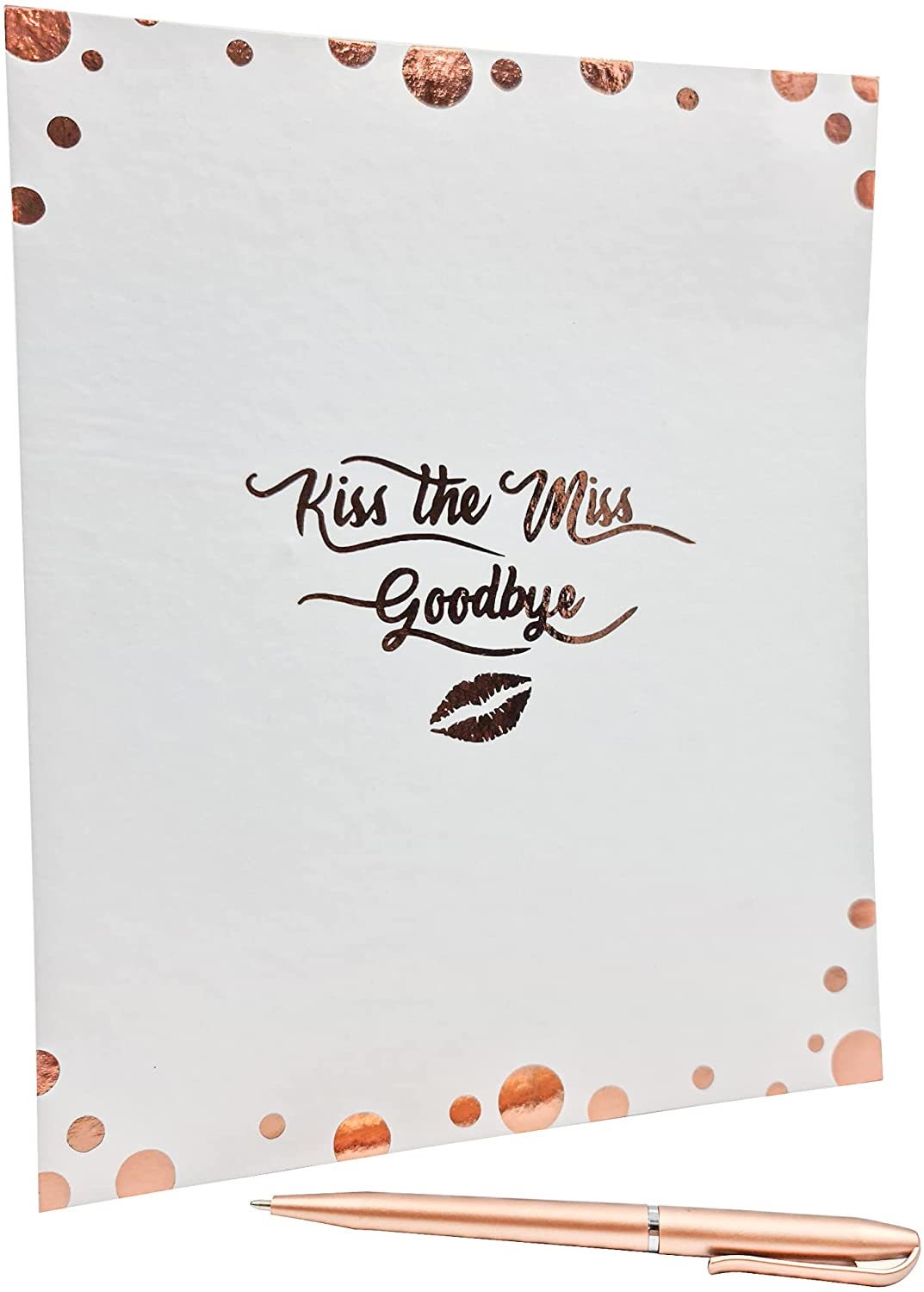 Hen Party Game Accessories Kiss The Miss Goodbye Rose Gold Foil Do Gift Keepsake
