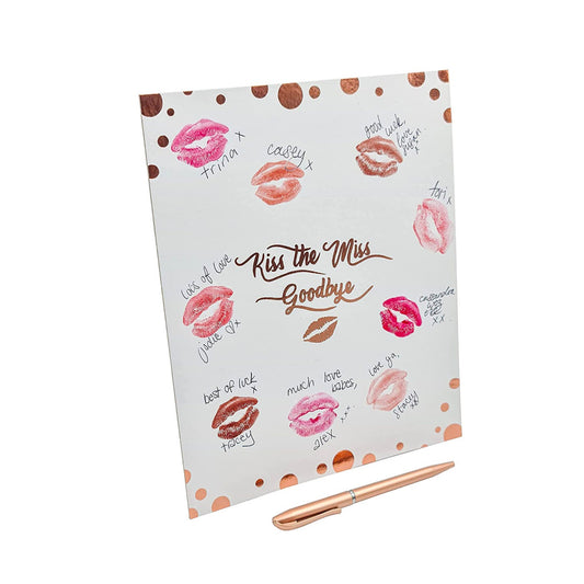 Hen Party Game Accessories Kiss The Miss Goodbye Rose Gold Foil Do Gift Keepsake
