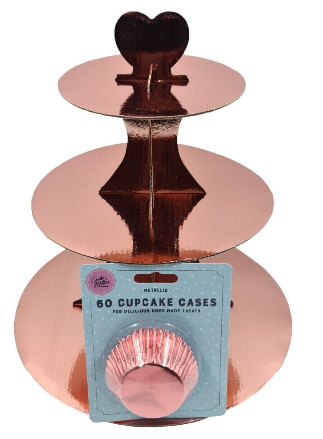 3 Tier Cupcake Stand & 60 Cases Muffin Holder Cardboard Cake Rack Kids Party Keechi & co.