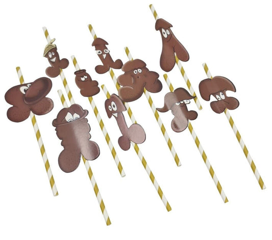 20 Paper Brown Hen Party Night Straws Willy Accessories Girls Out Do Novelty Fun Keechi & co.