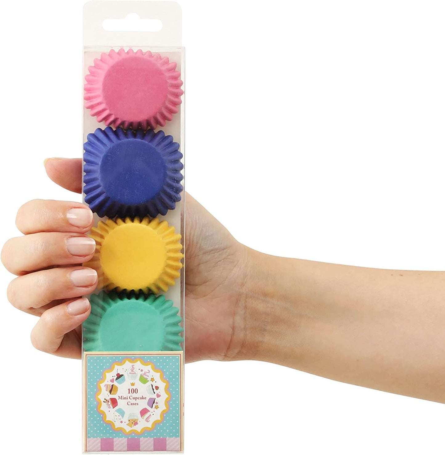 200 Pastel Rainbow Mini Cupcake Liners: Baking Paper Cases