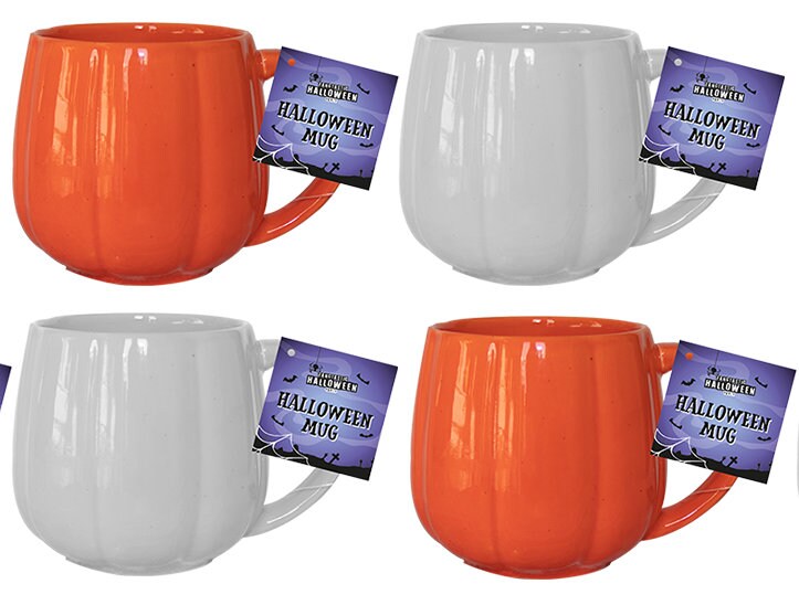 4 X Pumpkin Ceramic Mug Cup Halloween Kitchen Accessory Tableware Food Drinks Keechi & co.