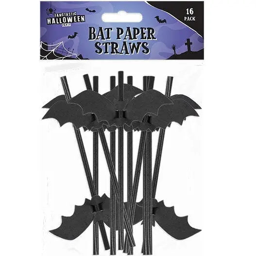 Halloween Bat Paper Straws Party Table Accessory Tableware Supplies 16 x Keechi & co.