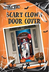 Halloween Clown Door Cover Party Entrance Scary Party Decor Drape Poster