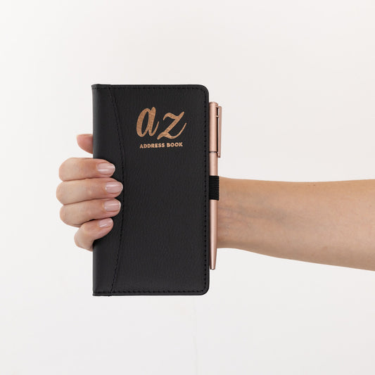 Telephone Address Book A-Z Index Hard Back Cover Slim Address & Pen