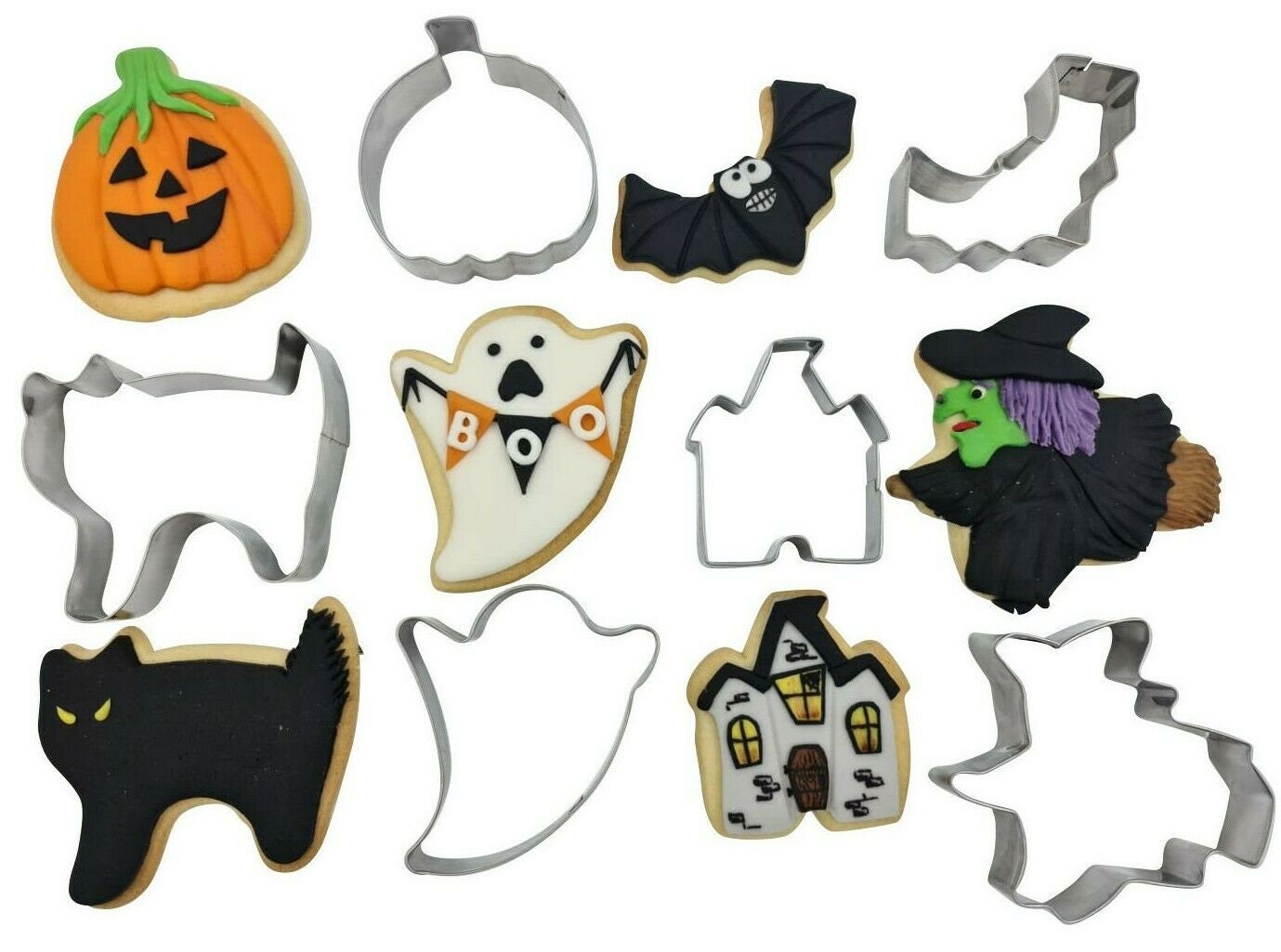 pumpkin Decoration Glass Sweet Jar Lights Centrepiece 6 Cookie Cutters
