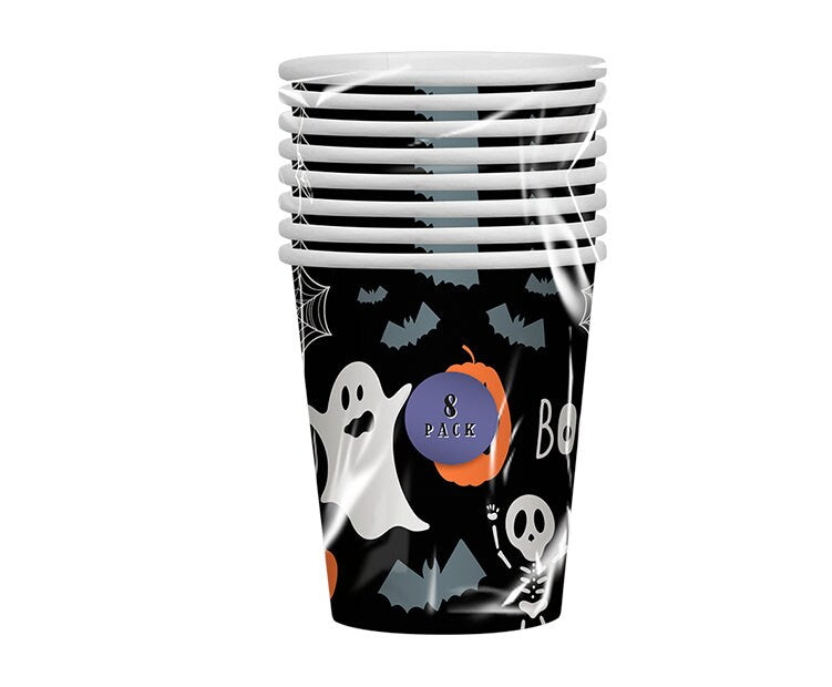 8 x Halloween Paper Cups 270ml Kids Party Decoration Prop Decor Tableware Keechi & co.