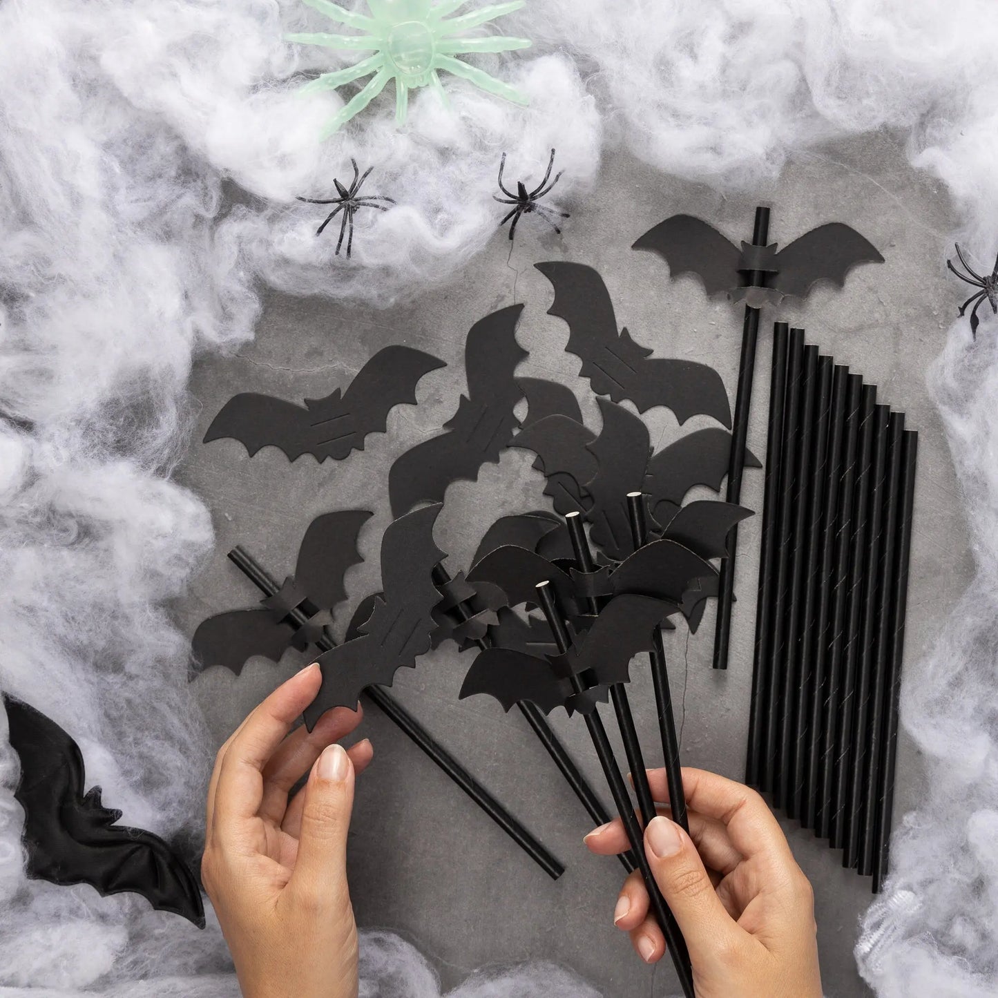 Halloween Bat Paper Straws Party Table Accessory Tableware Supplies 16 x Keechi & co.