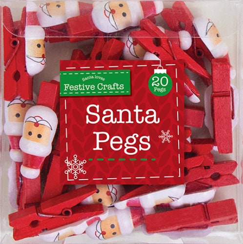 24 Wooden Advent Calendar Number Stickers & Pegs Christmas Make your own Craft Keechi & co.