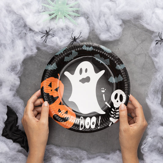 Halloween Paper Plates 22.5cm 8pk - Kids Party Table Decoration Decor Setting Keechi & co.