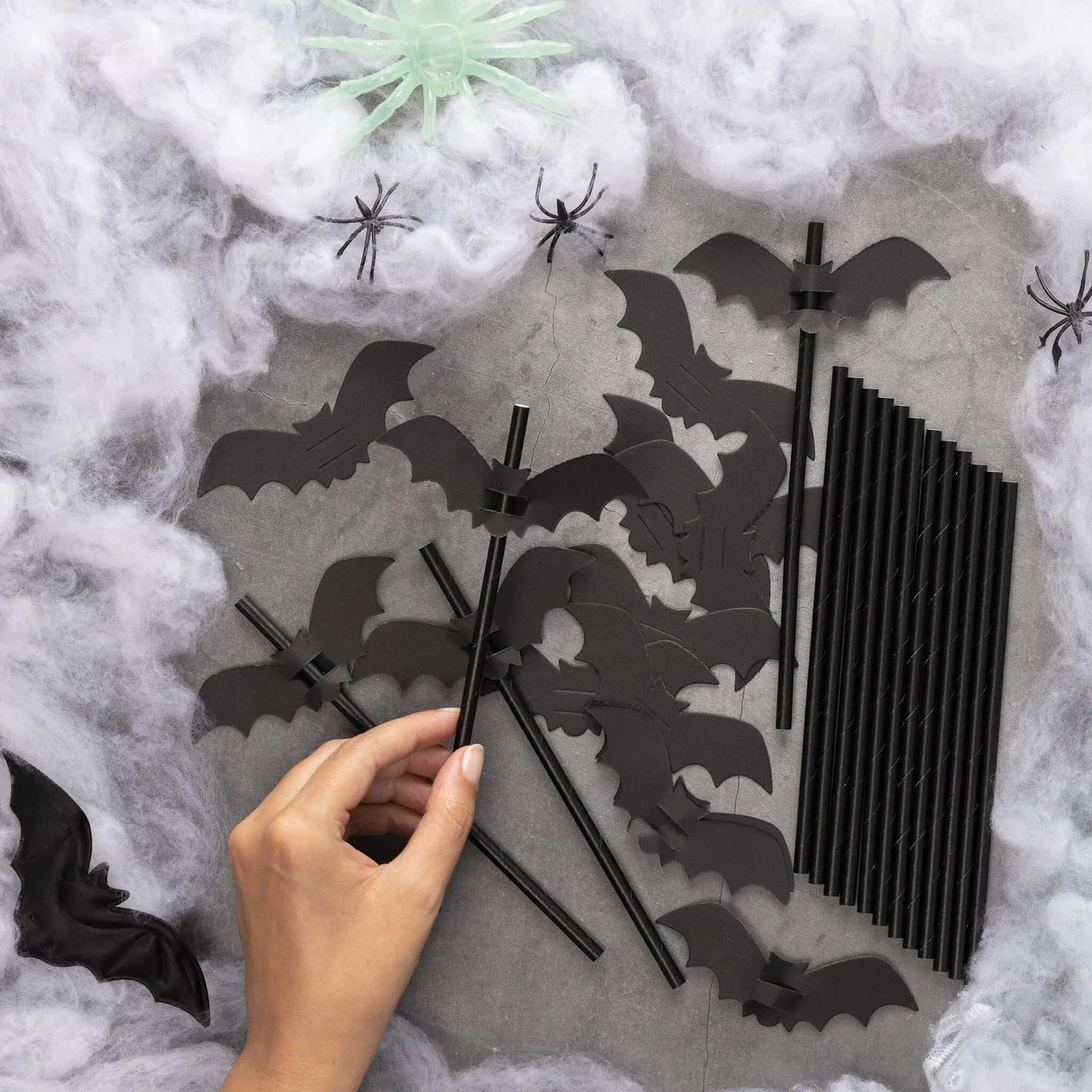 Halloween Bat Paper Straws Party Table Accessory Tableware Supplies 16 x Keechi & co.