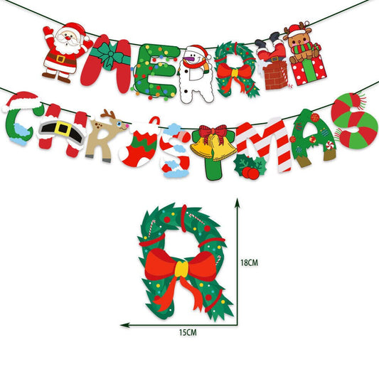 Merry Christmas Bunting Cardboard Garland Hanging Banner Home Decoration Keechi & co.