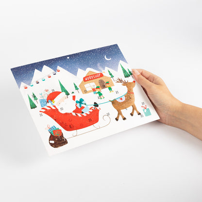 Traditional Nativity Advent Calendar Card with Envelope – Sleigh Design – image 4