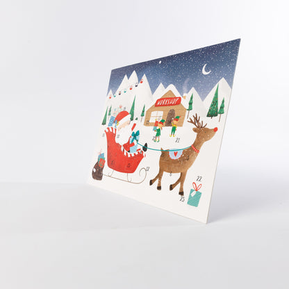 Traditional Nativity Advent Calendar Card with Envelope – Sleigh Design – image 5