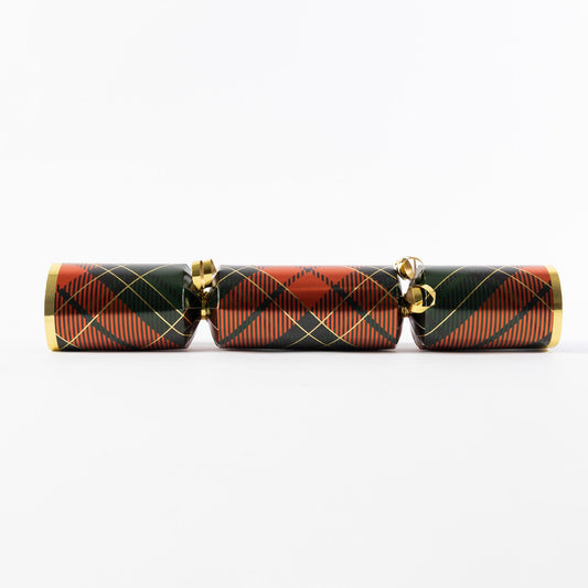 DIY Christmas Cracker Kit: Tartan Party Favors, Hats, Jokes (12 Pieces)