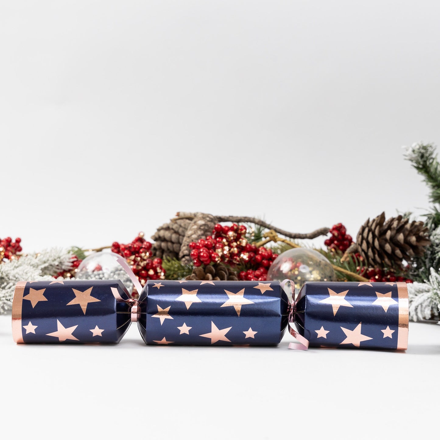 12 Make Your Own Christmas Cracker kit Crackers Hats Snaps navy & rose star Keechi & co.