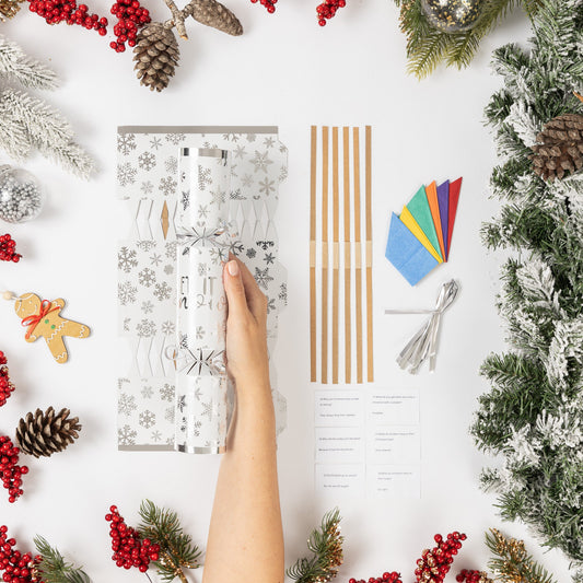 6 x Make Your Own Christmas Crackers (let it Snow flakes)