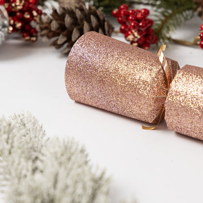 Make Your Own Christmas Cracker Kit – Rose Gold Glitter – Pack of 6 – image 6