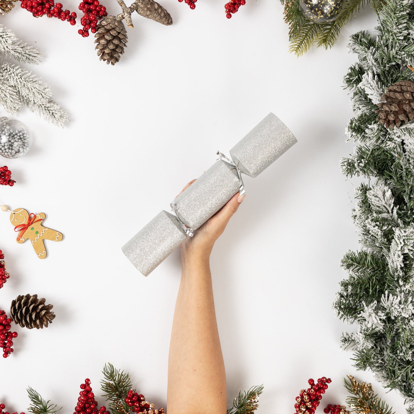 Make Your Own Christmas Cracker kit Crackers Hats Snaps Silver GLITTER Keechi & co.