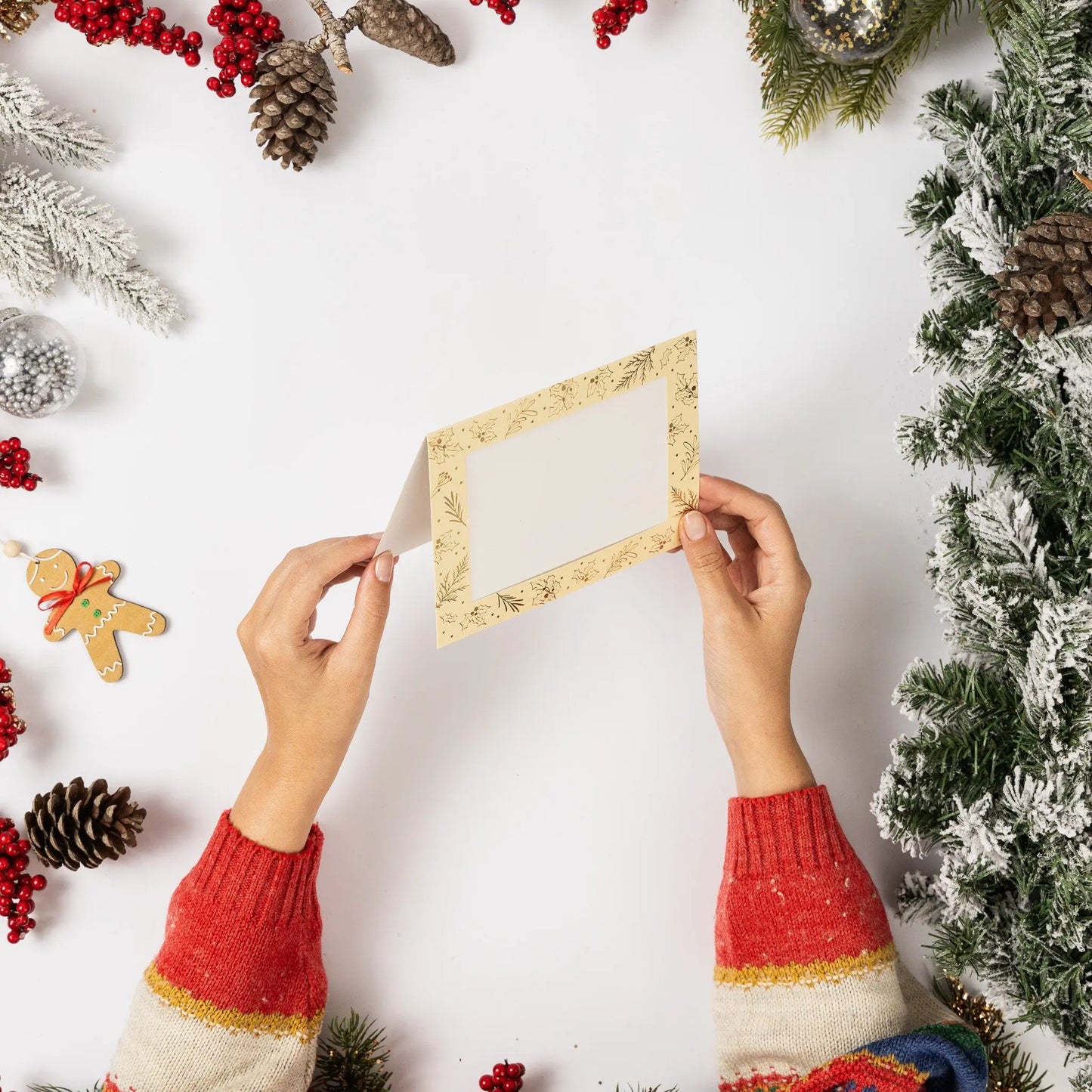 Christmas Photo Frame Cards & Envelopes  Personalised Any Family Picture pack of 6 Keechi & co.