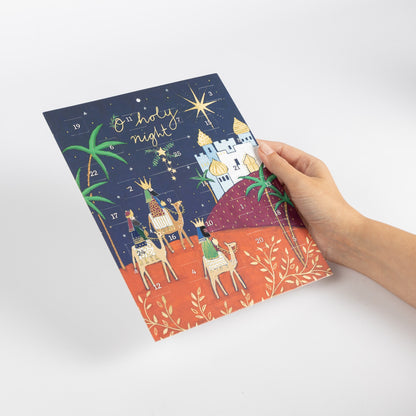 Traditional Nativity Advent Calendar Card with Envelope – Holy Night