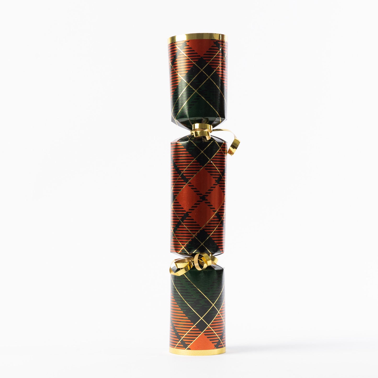 DIY Christmas Cracker Kit: Tartan Party Favors, Hats, Jokes (12 Pieces)