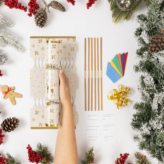 12 Make Your Own Christmas Cracker kit Crackers Hats Snaps gold deer Etsy