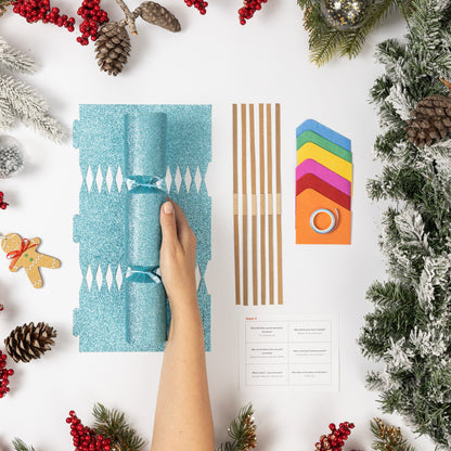 Make Your Own Christmas Cracker Kit – Baby Blue Glitter – image 3