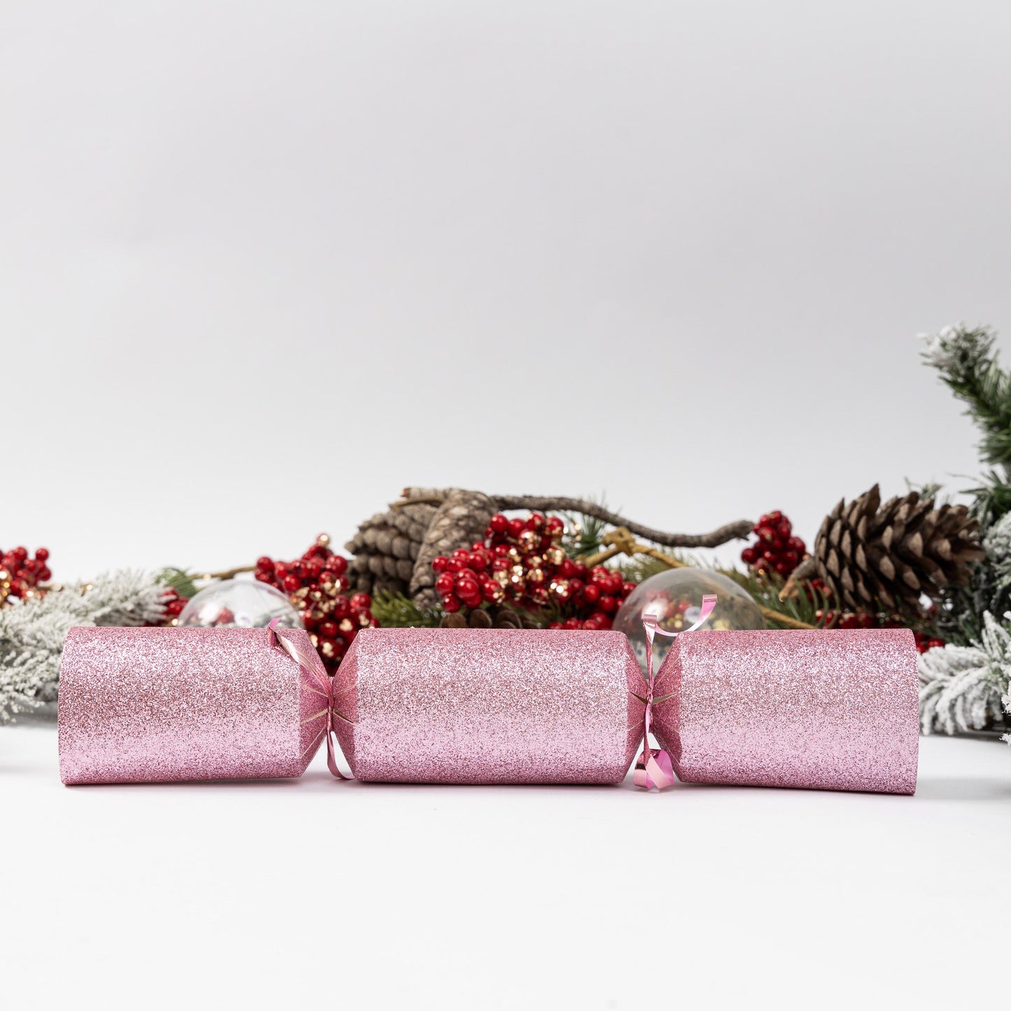 Make Your Own Christmas Cracker kit Crackers Hats Snaps Pink glitter Keechi & co.