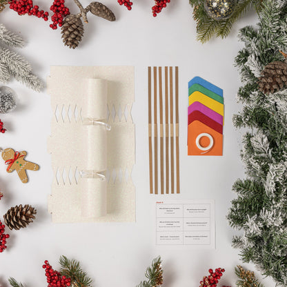 Make Your Own Christmas Cracker Kit – White Glitter – image 2