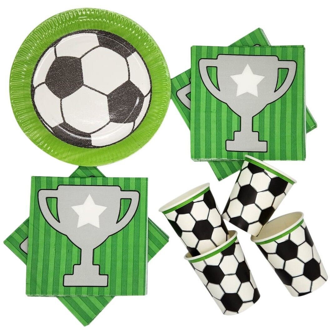 Football Partyware Children's World Cup Teams Kick off Plates Cups Napkins Keechi & co.