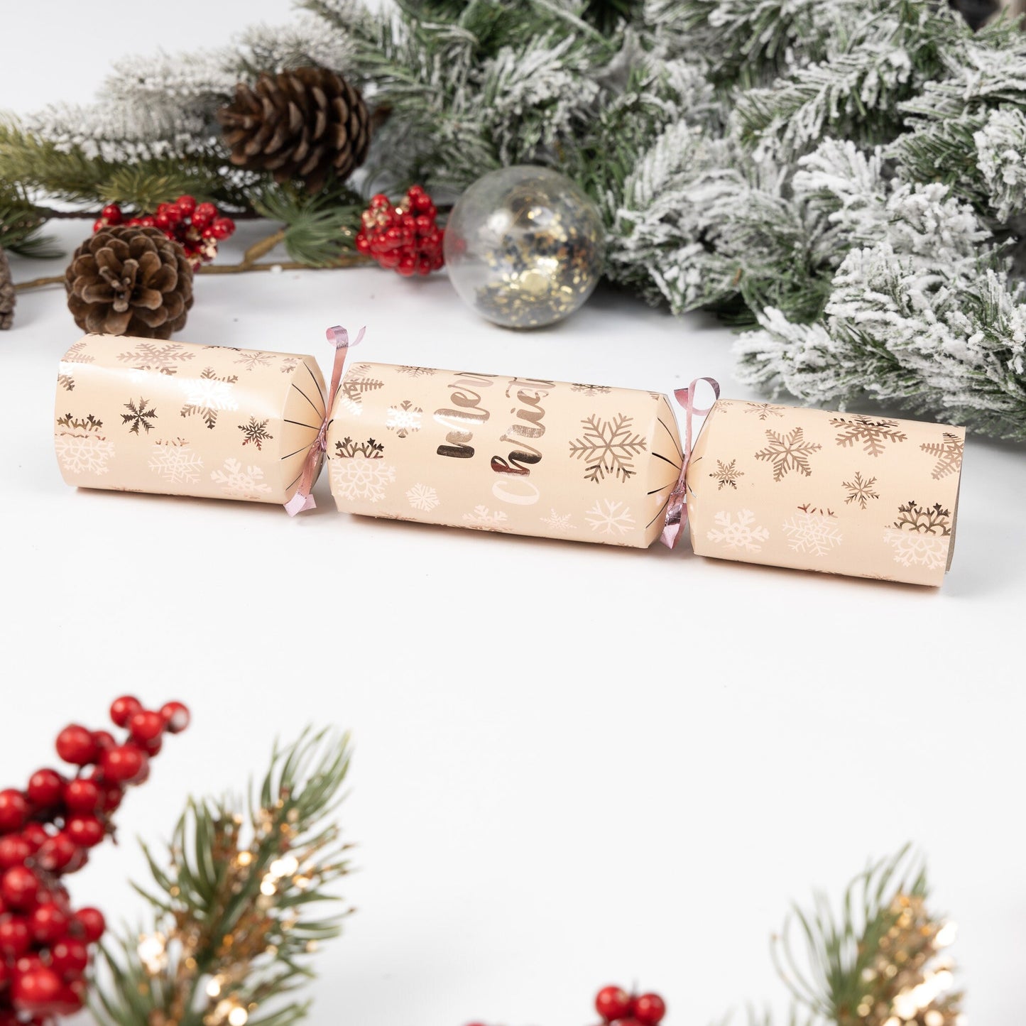 12 x Make Your Own Rose Gold foil Christmas Crackers Keechi & co.