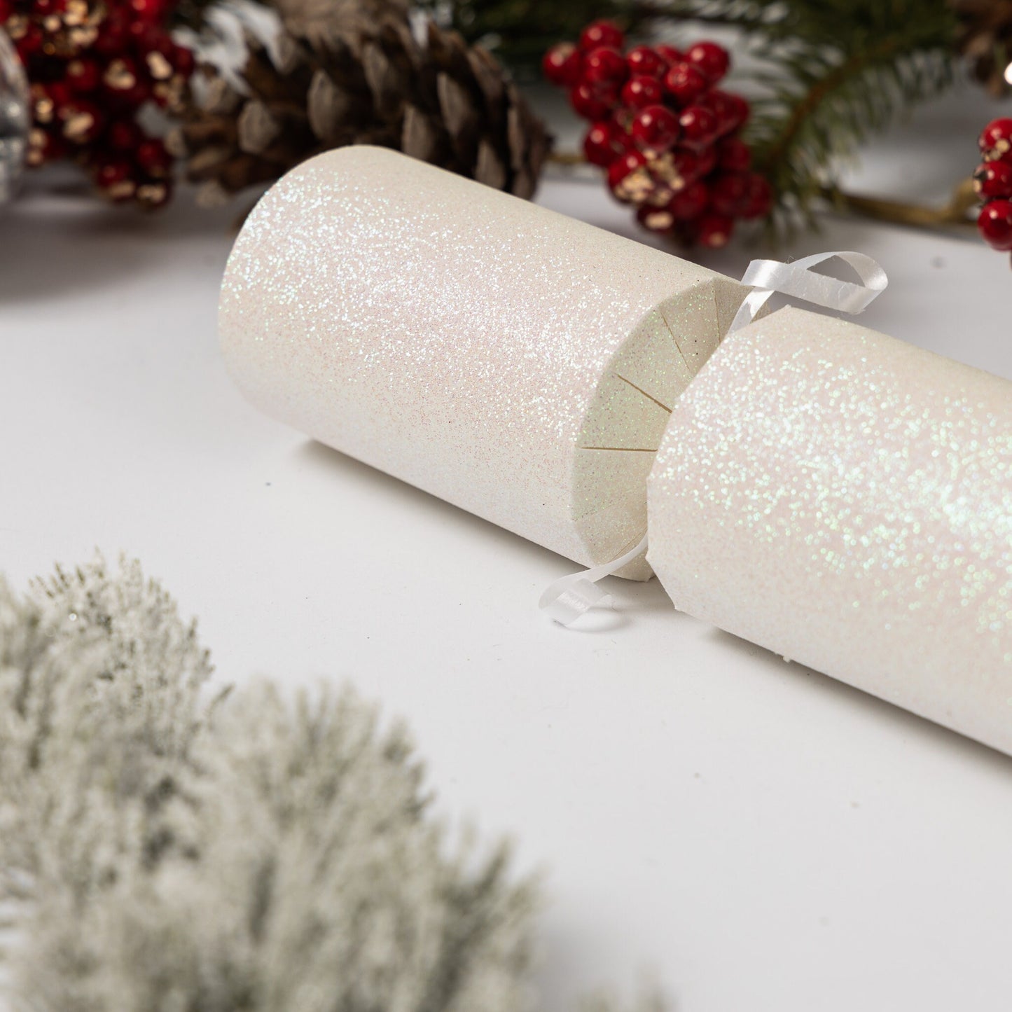 Make Your Own Christmas Cracker kit Crackers Hats Snaps White glitter Etsy